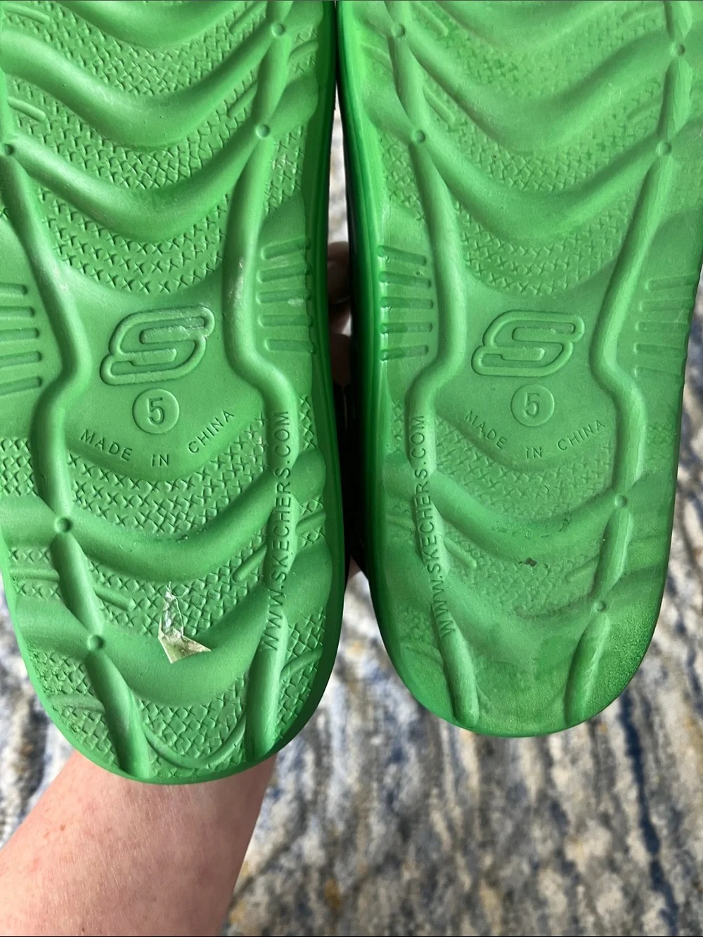 Skechers John Deere slides size 5 green